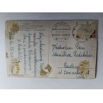 CARTOLINA DIPINTO POLACCO KLEWER, TRAMONTO IN AUTUNNO, FRANCOBOLLO CON GAROFANO, ANTEGUERRA