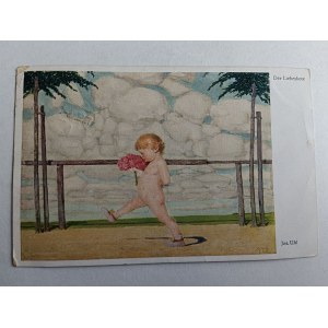 CARTOLINA PITTURA FIORI DI BAMBINO, DER LIEBESBOTE, JOS UHL, FRANCOBOLLO, FRANCOBOLLO ZAKOPANE FRANCOBOLLO BYRE