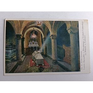 CARTOLINA POLACCA PITTURA RYCHTER JANOWSKA TRUMNA PIŁSUDSKIEGO NA WAWELU, KRAKÓW