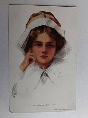 POSTCARD PAINTING GIRL, WOMAN, A HUNDRED YEARS AGO, A HUNDRED YEARS AGO, PRE-WAR, STAMP