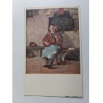 STEMPEL LWÓW, POCZTÓWKA GOLDENBERG GITARZYSTA, ZNACZEK 1921 R