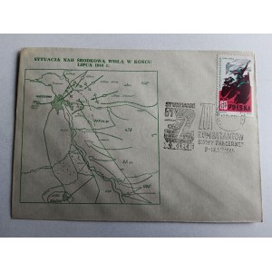 ENVELOPE, STAMP, SITUATION STAMP OVER CENTRAL VISTULA, MAP