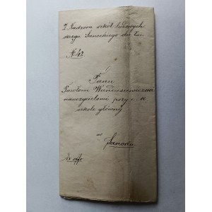 PISMO, SANOK, NAUCZYCIEL, SZKOŁA SANOCKA, 1863 R, ZNACZEK