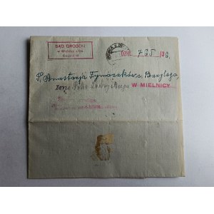 PISMO MIELNICA, SĄD GRODZKI, NOTARIUSZ PAWLUK, 1936 R, PIECZĄTKA, ZNACZEK