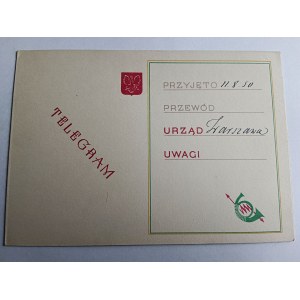 TELEGRAM, WARSAW, POLSKA POCZTA TELEGRAF TELEFON, 1950