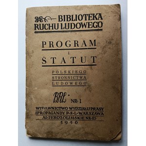 Program i Statut Polskiego Stronnictwa Ludowego PSL 1946