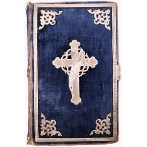 [Modlitewnik] - Dunin Marcin - Książka do nabożeństwa dla wszystkich katolików [...], z polecenia arcy-biskupa Dunina ułożona - Gniezno 1861 [Oprawa, srebrne okucia, Powstanie Styczniowe 1863]