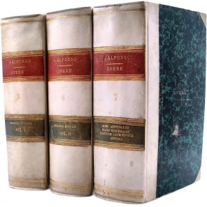 Liguori A. - Works - Theologia Moralis Vol.1-3, Homo Apostolicus, Praxis Confessaris, Institutio Catechesrica, Epitomae, Torino 1880 [ parchment binding].