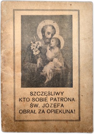 [Prayerbook] - Booklet in honor of St. Joseph, - Happy who has chosen St. Joseph as his Patron, Krakow 1935