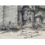 Jan Kanty Gumowski (1883 Krościenko - 1946 Kraków), stary Kościół w Rabce, szkic ołówkiem. Rabka 1919 rok