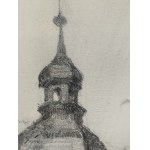 Jan Kanty Gumowski (1883 Krościenko - 1946 Kraków), stary Kościół w Rabce, szkic ołówkiem. Rabka 1919 rok