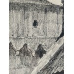 Jan Kanty Gumowski (1883 Krościenko - 1946 Kraków), stary Kościół w Rabce, szkic ołówkiem. Rabka 1919 rok