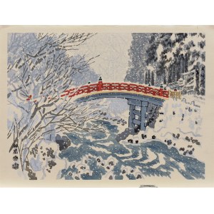 Eiichi Kotozuka (1906-1979), wyd. Uchida, Most Shinkyo zimą, Kioto, Japonia, ok. 1940 r.