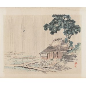 Kōno Bairei (1844-1895), wyd. Yamada Shinzaburo, Dom przy polu ryżowym, Kioto, 1913 r.
