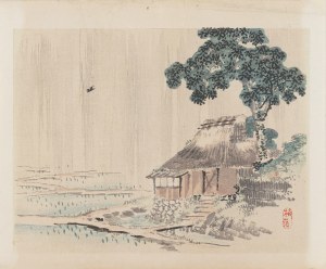 Kōno Bairei (1844-1895), wyd. Yamada Shinzaburo, Dom przy polu ryżowym, Kioto, 1913 r.