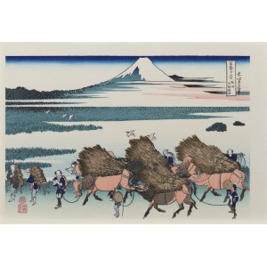 Katsushika Hokusai (1760-1849), wyd. Yuyudo, Nowe pola w Ōno w prowincji Suruga, z cyklu: 36 widoków na Górę Fuji, okres Showa (między 1960 a 1972 r.)