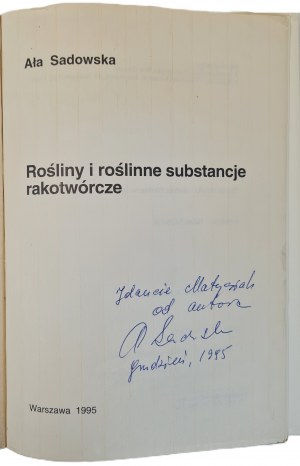 SADOWSKA Ala - PLANT AND PLANT REACTIVE SUBSTANCES AUTHOR'S DEDICATION Illustrations