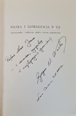 KOŁODKO Grzegorz W. - POLAND WITH GLOBALIZATION IN THE BACKGROUND Dedication by the Author 1st Edition