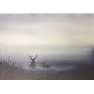 Monika Bogusławska ( 1991 ), Misty - deer / Mgliste jelenie, 2025