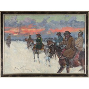 Jerzy KOSSAK (1886-1955), Wizja Napoleona w odwrocie spod Moskwy (1947)