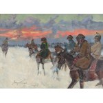 Jerzy KOSSAK (1886-1955), Wizja Napoleona w odwrocie spod Moskwy (1947)
