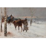 Jerzy KOSSAK (1886-1955), Żołnierze Napoleona wracający spod Moskwy (1936)