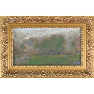 Wlastimil HOFMAN (1881-1970), Pejzaż | Kura z pisklętami (praca dwustronna) (1962)