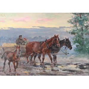 Marian NOWICKI (1904-1973), Zaprzęg - powrót do wioski (1952)