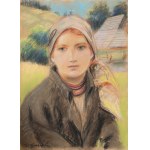 Stanisław GÓRSKI (1887-1955), Hucułka na tle chaty