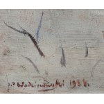 Wincenty WODZINOWSKI (1866-1940), Krakowianka na tle zimowego pejzażu (1934)