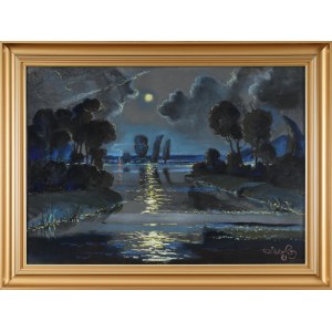 Wiktor ZIN (1925-2007), Wigry w noc księżycową (1983)