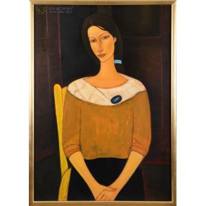 Roman ZAKRZEWSKI (1955-2014), Portret kobiety z broszką (1997)