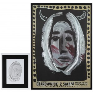 Franciszek STAROWIEYSKI (1930-2009), Czarownice z Salem: rysunek-projekt wraz z ostateczną wersją plakatu