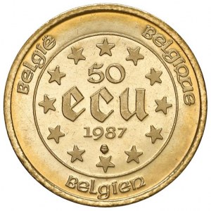BELGIO Baldovino I (1951-1993) 50 Ecu 1987 - KM ...