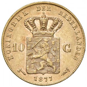 OLANDA Guglielmo III (1849-1890) 10 Gulden 1877 - KM ...