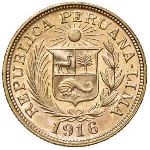PERU' Repubblica Libra 1916 - KM 207 AU (g 8,00)...