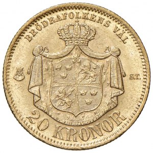 SVEZIA Oscar II (1872-1907) 20 Kronor 1875 ST...