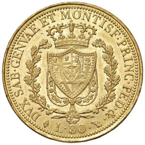 Carlo Felice (1821-1831) 80 Lire 1825 T ...