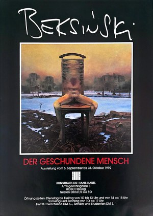 Poster / invitation to Zdzislaw Beksinski exhibition at Kunsthaus Dr. Hans Hartl, Freising (Germany)