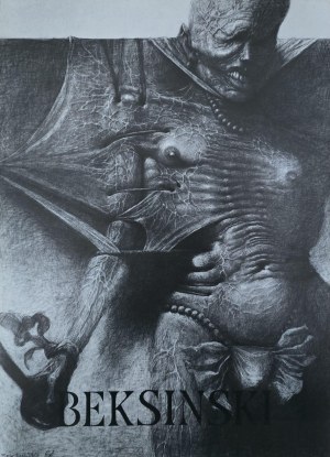 Poster / invitation to Zdzislaw Beksinski's exhibition at the Polish Institute in Paris, 1987.