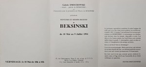 Leaflet from the exhibition Beksinski. Peintures et dessins recents, Galerie Dmochowski, Paris, 1994.