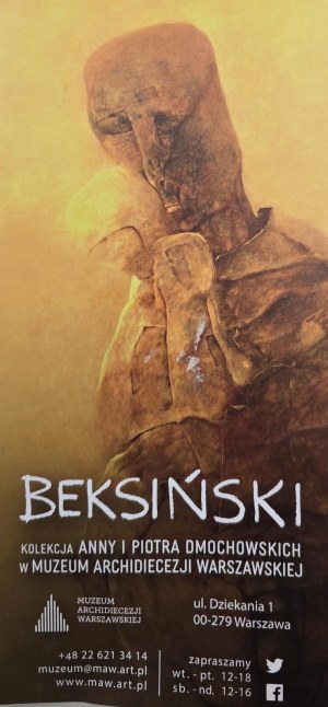 A flyer from the exhibition Beksinski. The Collection of Anna and Piotr Dmochowski at the Museum of the Archdiocese of Warsaw