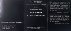 Folder / invitation to Beksinski exhibition, Galerie Dmochowski, Paris, 1991.