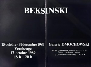 Folder / invitation to Zdzislaw Beksinski exhibition, Galerie Dmochowski, Paris, 1989.