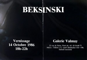 Složka / pozvánka na výstavu Zdzislawa Beksinského Beksinski, Galerie Valmay, Paříž, 1986