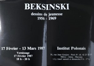 Folder / invitation to Zdzislaw Beksinski exhibition, Polish Institute, Paris, 1987 / Zdzislaw Beksinski