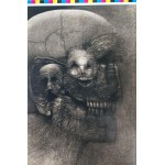 Sticker with a drawing by Zdzislaw Beksinski