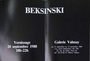 Folder / invitation to Beksinski exhibition, Galerie Valmay, Paris, 1988.