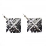 Earrings "Last painting" by Zdzislaw Beksinski (black ruthenium)