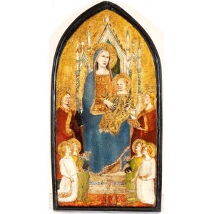 Taddeo Gaddi (seguace di), Virgin Mary Enthroned with Child and Saints